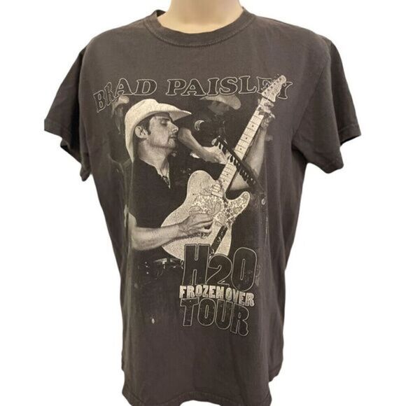 Gildan 2010 Brad Paisley Gray Concert Tour Band T-Shirt. Size Small - Picture 1 of 8